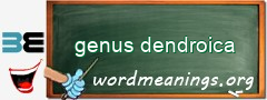 WordMeaning blackboard for genus dendroica